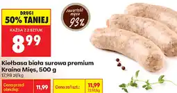 Biedronka Kiełbasa biała surowa premium Kraina Mięs oferta