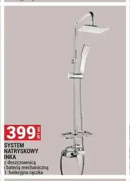 Merkury Market System natryskowy Inka z deszczownicą i baterią mechaniczną 1-funkcyjna rączka oferta