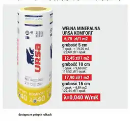 Merkury Market Wełna mineralna Ursa Komfort 10 cm oferta