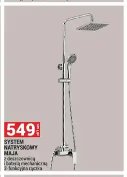 Merkury Market System natryskowy Maja z deszczownicą i baterią mechaniczną 3-funkcyjna rączka oferta
