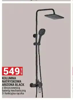 Merkury Market Kolumna natryskowa Arizona Black z deszczownicą baterią mechaniczną 3-funkcyjna rączka oferta