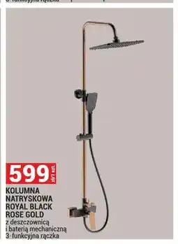 Merkury Market Kolumna natryskowa Royal Black Rose Gold z deszczownicą i baterią mechaniczną 3-funkcyjna rączka oferta