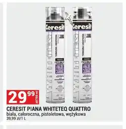Merkury Market Piana montażowa pistoletowa Ceresit WhiteTeq Quattro biała całoroczna oferta
