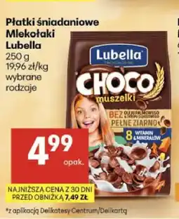 Delikatesy Centrum Płatki śniadaniowe Lubella Mlekołaki Choco muszelki oferta
