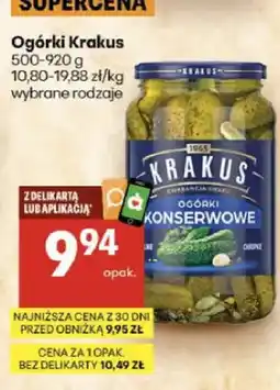 Delikatesy Centrum Ogórki konserwowe Krakus oferta