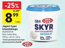 Intermarche Jogurt typu islandzkiego MLEKOVITA Skyr naturalny oferta
