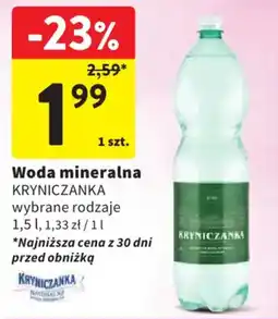 Intermarche Woda mineralna KRYNICZANKA oferta