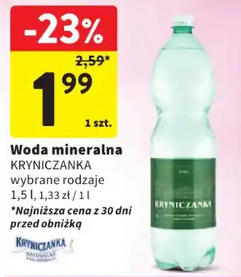 Intermarche Woda mineralna KRYNICZANKA oferta