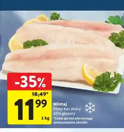 Intermarche Mintaj filety bez skóry 35% glazury oferta