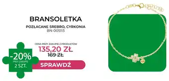Bransoletka pozłacane srebro cyrkonia Briju BN-005113
