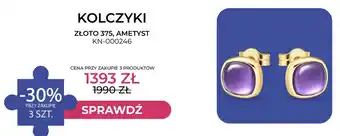 Kolczyki Briju złoto 375 ametyst KN-000246