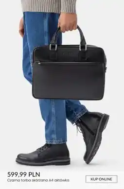 Ryłko Czarna torba skórzana A4 aktówka Ryłko oferta