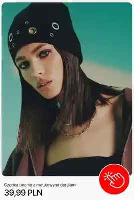 Czapka beanie z metalowymi detalami Cropp