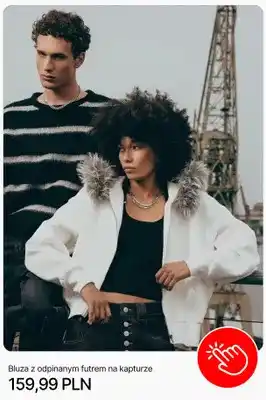 Bluza z odpinanym futrem na kapturze Cropp