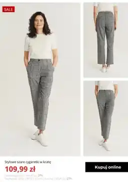 Greenpoint Stylowe szare cygaretki w kratę Greenpoint oferta