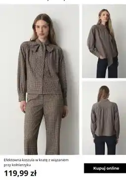 Greenpoint Efektowna koszula w kratę z wiązaniem przy kołnierzyku Greenpoint oferta