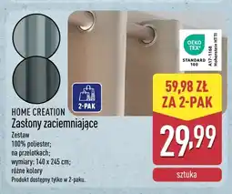 ALDI Zasłony zaciemniające Home Creation 2-pak oferta