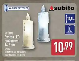 ALDI Świeca LED brokatowa Subito 14,5 cm oferta
