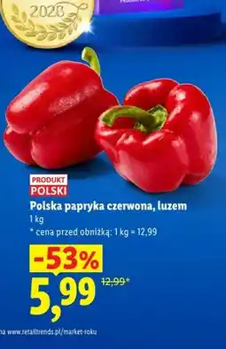 Lidl Papryka czerwona polska luzem oferta