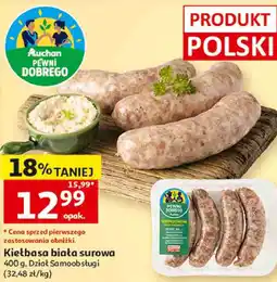 Auchan Kiełbasa biała surowa Pewni Dobrego oferta