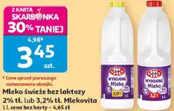 Auchan Mleko świeże bez laktozy 2% tł. lub 3,2% tł. Mlekovita Wydojone oferta