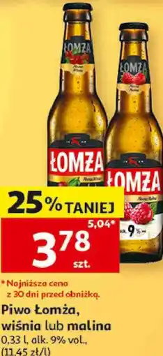 Auchan Piwo Łomża, wiśnia lub malina oferta