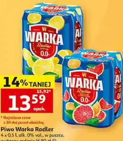 Auchan Piwo Warka Radler oferta