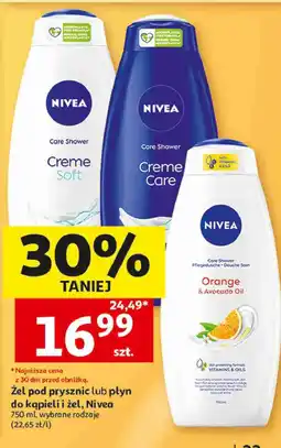 Auchan Żel pod prysznic lub płyn do kąpieli i żel, Nivea oferta