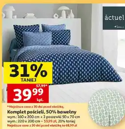 Auchan Komplet pościeli, 50% bawełny Actuel oferta