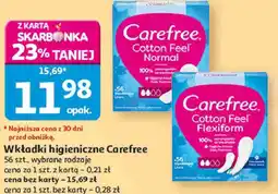 Auchan Wkładki higieniczne Carefree Cotton Feel Flexiform oferta