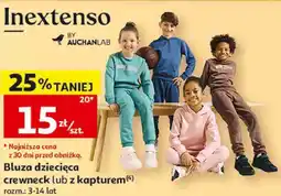 Auchan Bluza dziecięca crewneck lub z kapturem Inextenso oferta