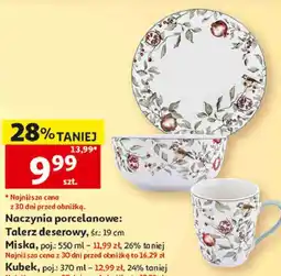 Auchan Naczynia porcelanowe: Talerz deserowy, Miska, Kubek oferta