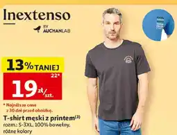 Auchan T-shirt męski z printem Inextenso oferta
