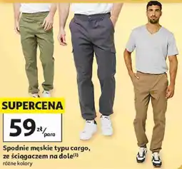 Auchan Inextenso Spodnie męskie typu cargo, ze ściągaczem na dole oferta