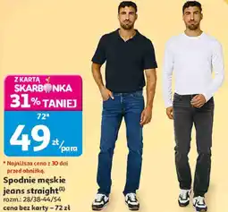 Auchan Inextenso Spodnie męskie jeans straight oferta