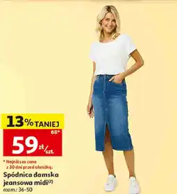 Auchan Spódnica damska jeansowa midi oferta