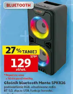 Auchan Głośnik bluetooth Manta SPK816 oferta