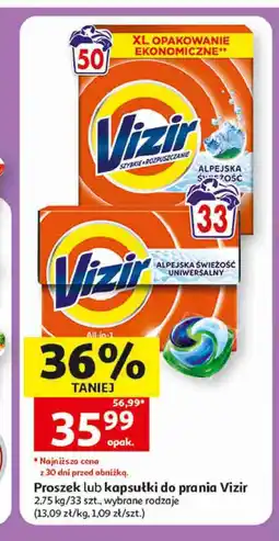 Auchan Proszek lub kapsułki do prania Vizir oferta