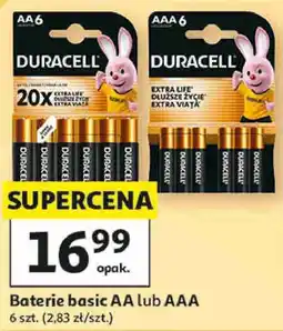 Auchan Baterie basic AA lub AAA Duracell oferta