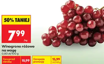 Biedronka Winogrono różowe na wagę oferta
