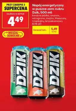 Biedronka Dzik Napój energetyczny w puszce zero cukru oferta