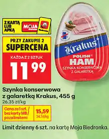 Biedronka Szynka konserwowa z galaretką Krakus oferta