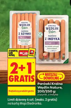 Biedronka Parówki Kraina Wędlin Nature, z szynki, z indyka oferta