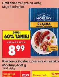 Biedronka Kiełbasa śląska z piersią kurczaka Morliny oferta