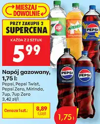 Biedronka Napój gazowany Pepsi, Pepsi Twist, Pepsi Zero, Mirinda, 7up, 7up Zero oferta