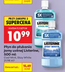 Biedronka Płyn do płukania jamy ustnej Listerine, 500 ml: Cool Mint, Stay White oferta