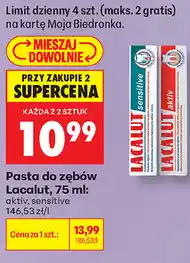 Biedronka Pasta do zębów Lacalut, 75 ml: aktiv, sensitive oferta