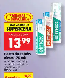 Biedronka Pasta do zębów elmex, 75 ml: przeciw próchnicy, sensitive, sensitive gentle white oferta