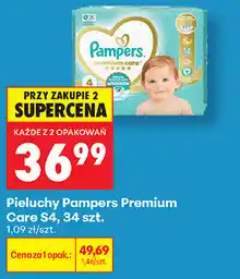 Biedronka Pieluchy Pampers Premium Care S4, 34 szt oferta