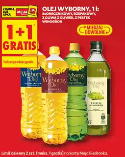 Biedronka Olej Wyborny, 1 l (słonecznikowy, rzepakowy, z oliwą z oliwek, z pestek winogron) oferta